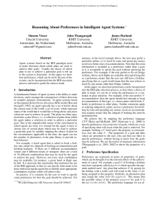 Reasoning About Preferences in Intelligent Agent Systems