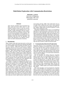 Multi-Robot Exploration with Communication Restrictions Elizabeth A. Jensen University of Minnesota