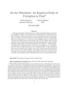 On the Waterfront: An Empirical Study of Corruption in Ports ∗ Sandra Sequeira