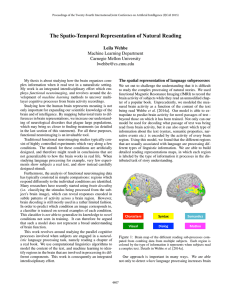 The Spatio-Temporal Representation of Natural Reading Leila Wehbe Machine Learning Department