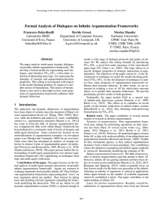 Formal Analysis of Dialogues on Infinite Argumentation Frameworks