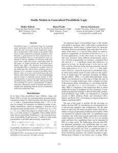 Stable Models in Generalized Possibilistic Logic Didier Dubois Henri Prade Steven Schockaert