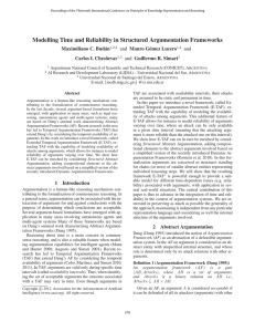 Modelling Time and Reliability in Structured Argumentation Frameworks Maximiliano C. Bud´an and