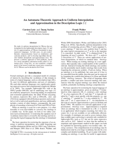 An Automata-Theoretic Approach to Uniform Interpolation Carsten Lutz and ˙Inanc¸ Seylan