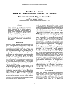 MCMCTS PCG 4 SMB: Adam Summerville , Shweta Philip, and Michael Mateas