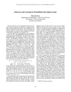 Inference and Learning for Probabilistic Description Logics