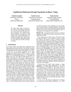 Equilibrium Refinement through Negotiation in Binary Voting