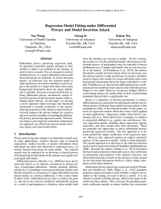 Regression Model Fitting under Differential Privacy and Model Inversion Attack