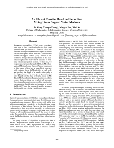 An Efficient Classifier Based on Hierarchical Mixing Linear Support Vector Machines