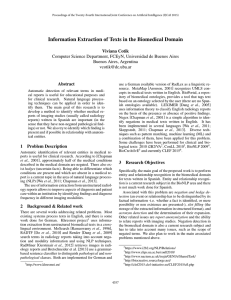 Information Extraction of Texts in the Biomedical Domain