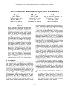 Cross-View Projective Dictionary Learning for Person Re-identification