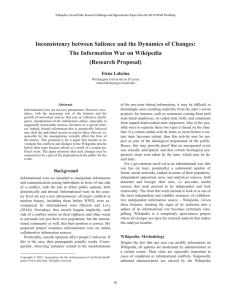 Inconsistency between Salience and the Dynamics of Changes: (Research Proposal)