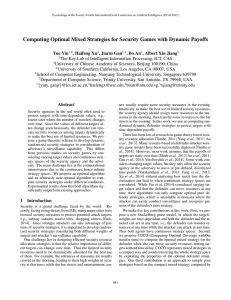 Computing Optimal Mixed Strategies for Security Games with Dynamic Payoffs