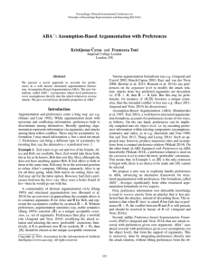 ABA : Assumption-Based Argumentation with Preferences Kristijonas ˇ Cyras and Francesca Toni