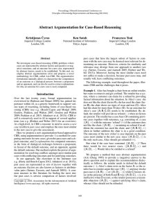 Abstract Argumentation for Case-Based Reasoning Kristijonas ˇ Cyras Ken Satoh