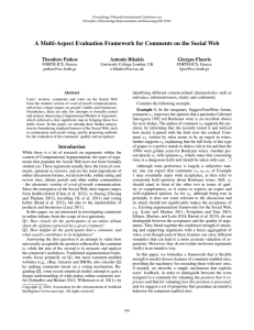A Multi-Aspect Evaluation Framework for Comments on the Social Web