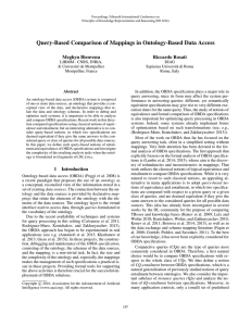 Query-Based Comparison of Mappings in Ontology-Based Data Access Meghyn Bienvenu Riccardo Rosati