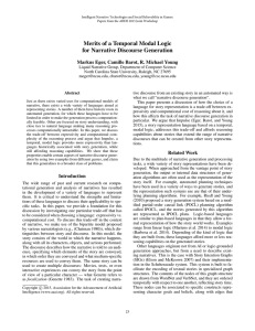 Merits of a Temporal Modal Logic for Narrative Discourse Generation