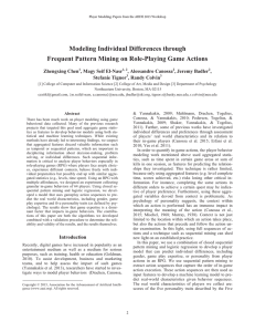 Modeling Individual Differences through Frequent Pattern Mining on Role-Playing Game Actions