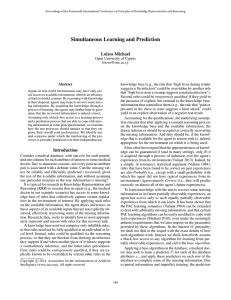 Simultaneous Learning and Prediction Loizos Michael