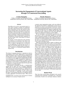 Increasing the Engagement of Conversational Agents through Co-Constructed Storytelling Cristina Battaglino Timothy Bickmore