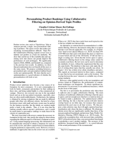 Personalizing Product Rankings Using Collaborative Filtering on Opinion-Derived Topic Profiles