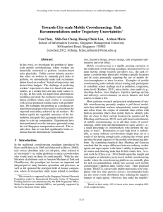 Towards City-scale Mobile Crowdsourcing: Task Recommendations under Trajectory Uncertainties