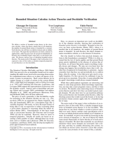 Bounded Situation Calculus Action Theories and Decidable Verification Giuseppe De Giacomo