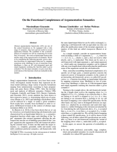 On the Functional Completeness of Argumentation Semantics Massimiliano Giacomin