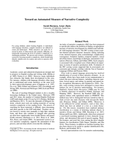 Toward an Automated Measure of Narrative Complexity Sarah Harmon, Arnav Jhala