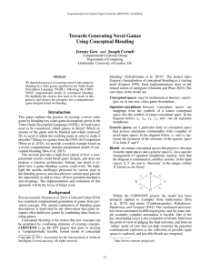 Towards Generating Novel Games Using Conceptual Blending Jeremy Gow and Joseph Corneli