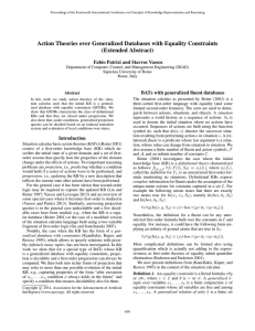 Action Theories over Generalized Databases with Equality Constraints (Extended Abstract)