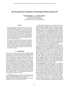 The Parameterized Complexity of Reasoning Problems Beyond NP Ronald de Haan