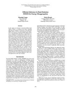 Efficient Inference in Dual-Emission FHMM for Energy Disaggregation Henning Lange Mario Berg´es