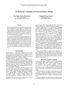 On Declarative Modeling of Structured Pattern Mining Tias Guns, Sergey Paramonov