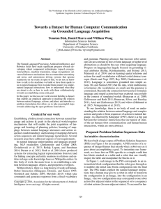 Towards a Dataset for Human Computer Communication via Grounded Language Acquisition