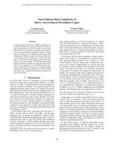 Non-Uniform Data Complexity of Query Answering in Description Logics Carsten Lutz Frank Wolter