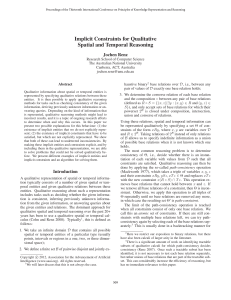 Implicit Constraints for Qualitative Spatial and Temporal Reasoning Jochen Renz