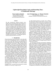 Lightweight Description Logics and Branching Time: A Troublesome Marriage V´ıctor Guti´errez-Basulto