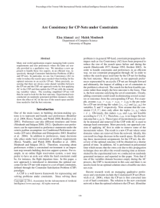 Arc Consistency for CP-Nets under Constraints Eisa Alanazi and Malek Mouhoub