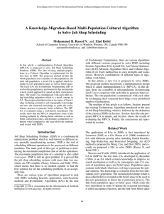 A Knowledge-Migration-Based Multi-Population Cultural Algorithm to Solve Job Shop Scheduling