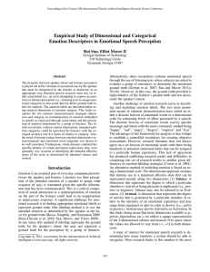 Empirical Study of Dimensional and Categorical Rui Sun, Elliot Moore II