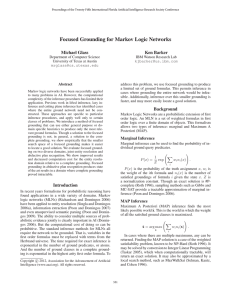 Focused Grounding for Markov Logic Networks Michael Glass Ken Barker