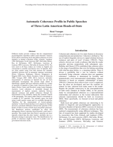 Automatic Coherence Profile in Public Speeches of Three Latin American Heads-of-State