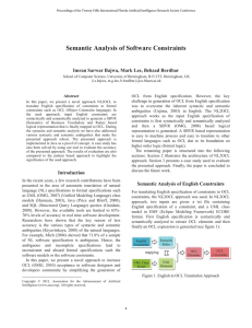 Semantic Analysis of Software Constraints