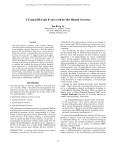 A Formal Bi-Logic Framework for the Mental Processes Tzu-Keng Fu