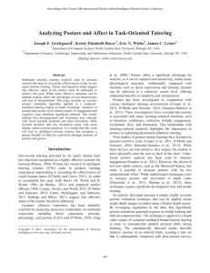 Analyzing Posture and Affect in Task-Oriented Tutoring  Joseph F. Grafsgaard