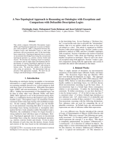 A Neo-Topological Approach to Reasoning on Ontologies with Exceptions and