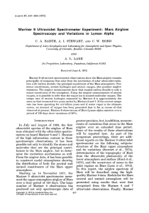 Mariner  9  Ultraviolet  Spectrometer  Experiment: ... Spectroscopy  and  Variations  in  Lyman ...