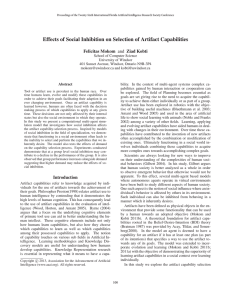 Effects of Social Inhibition on Selection of Artifact Capabilities